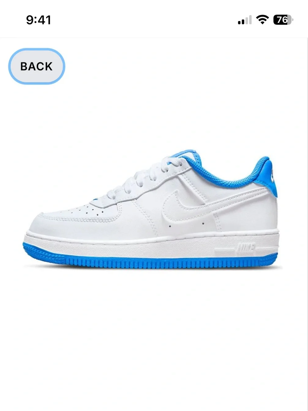 Nike Force 1 White and Light Blue Low-Top Sneakers